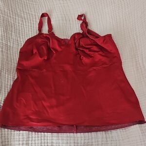 Ruby Ribbon Red Satin Camisole